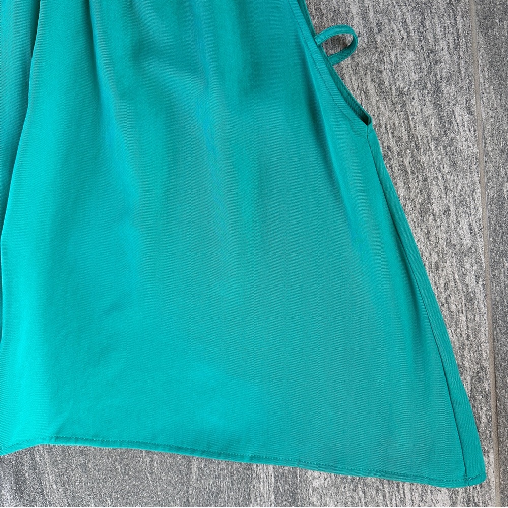 NWOT Free People Aqua “Palm Breeze” Sleeveless Blouse Mock Neck Turquoise Top XS - Picture 6 of 15